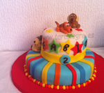 tarta pastel fondant sugarpaste cake barcelona perritos colorines cumpleaños
