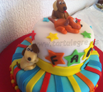 tarta pastel fondant sugarpaste cake barcelona perritos colorines cumpleaños