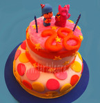 tarta pastel fondant sugarpaste cake barcelona dots puntos lunares