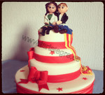 Boda Nacionalista tarta pastel fondant sugarpaste cake barcelona wedding cake flag catalunya
