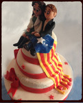 Boda Nacionalista tarta pastel fondant sugarpaste cake barcelona wedding cake flag catalunya